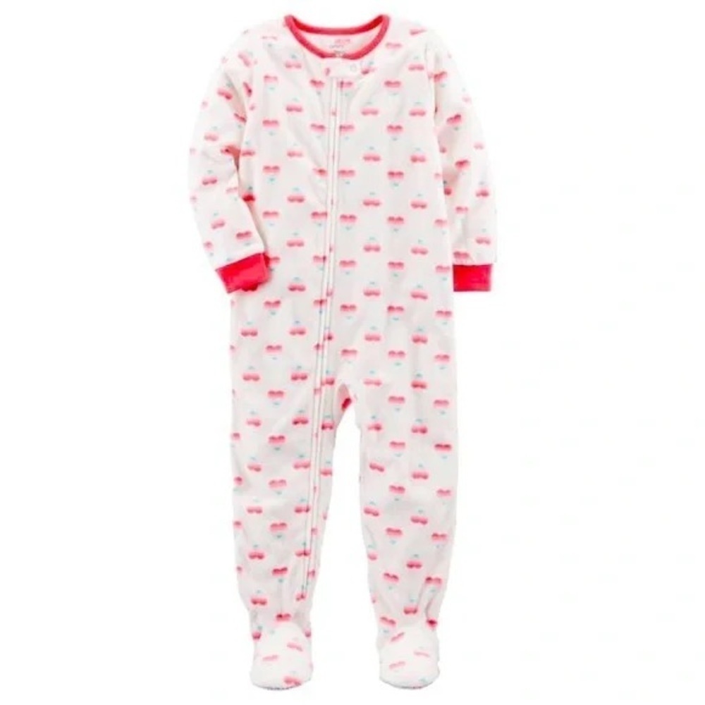 Carter’s Baby Girl heart Print Footed Sleeper Pajamas - Size 18 Months